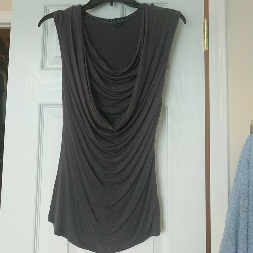 Gray Scoop Neck Shirt